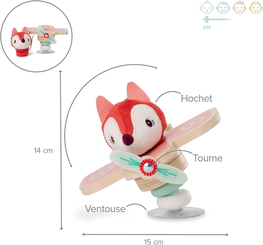 Lilliputiens - Alice im Flugzeug mit Saugnapf - Interaktives Spielzeug für Babys mit Glöckchen und H