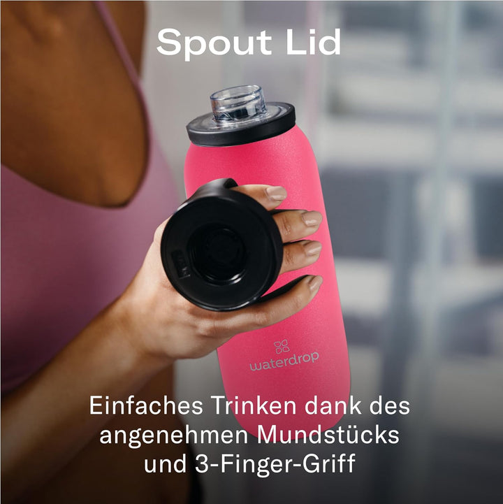 waterdrop® All Purpose Thermosflasche 1L. isolierte Edelstahl Trinkflasche. 24h kalt - 6h/12h heiss.