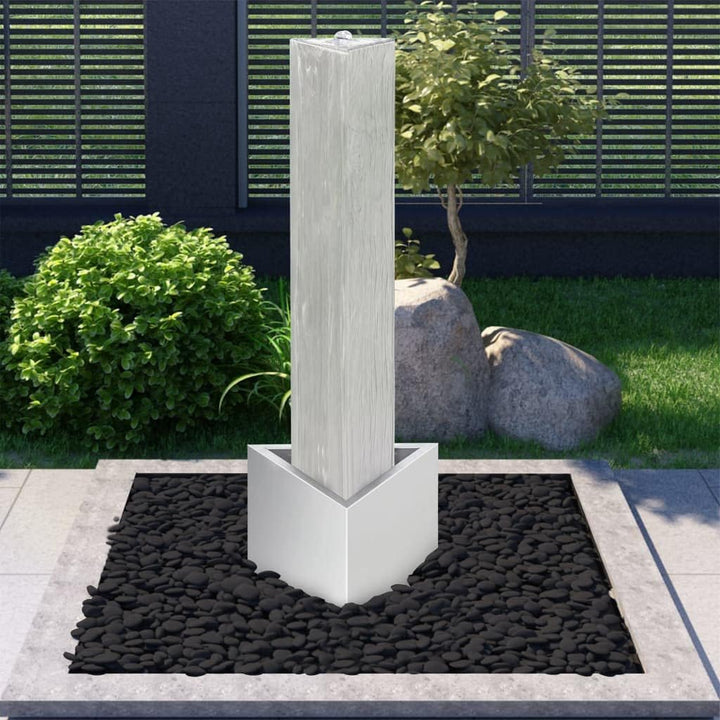 vidaXL Gartenbrunnen mit LED Beleuchtung Säulenbrunnen Springbrunnen Garten Deko Brunnen Zierbrunnen