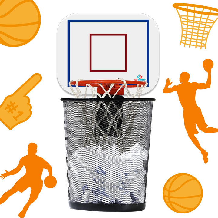 Mad Monkey Basketballkorb Mülleimer - Lustiger Papierkorb für Jugendzimmer oder Büro - Basketball Mü