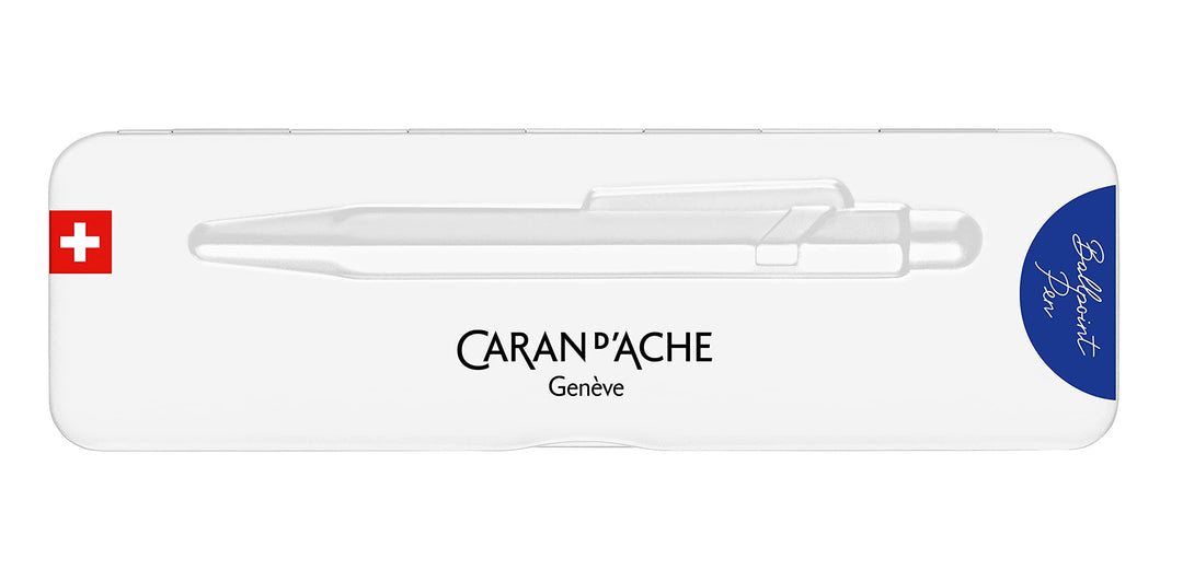 Caran d'Ache Kugelschreiber 849 Colormat-x in der Farbe Blau mit Etui, 0849.635, 1 Stück (1er Pack)