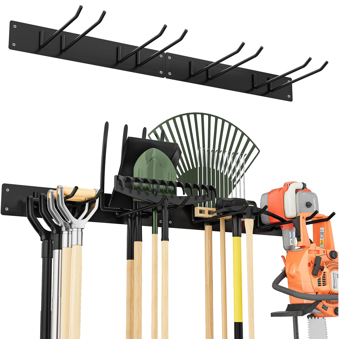 Urban Deco Metall-Gartengerätehalter, Gerätehalter Wandhalterung 150kg Tragkraft mit 4 Doppelhaken &amp;