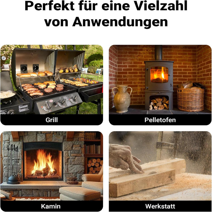 Wiltec Aschesauger 600 W, tragbarer Aschestaubsauger 4 l Fassungsvermögen, Staubsauger für Asche mit