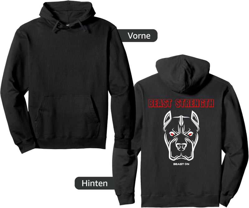 Beast Strength Bulldog Kopfdruck auf der Rückseite Gym Fitness Pullover Hoodie