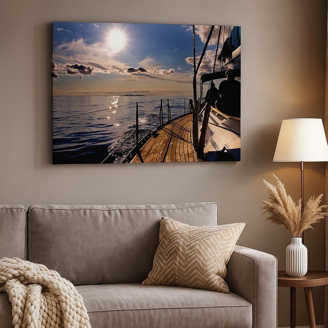 Bilder auf Leinwand 100x70cm Leinwandbild Kroatien Yacht Segeln Segelboot Gross Wanddeko Bild Schlaf