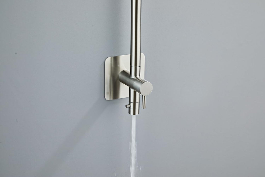 Gartendusche aus Edelstahl | Aussendusche mit Regendusche | Handbrause mit Anti-Kalk-Funktion | Kalt