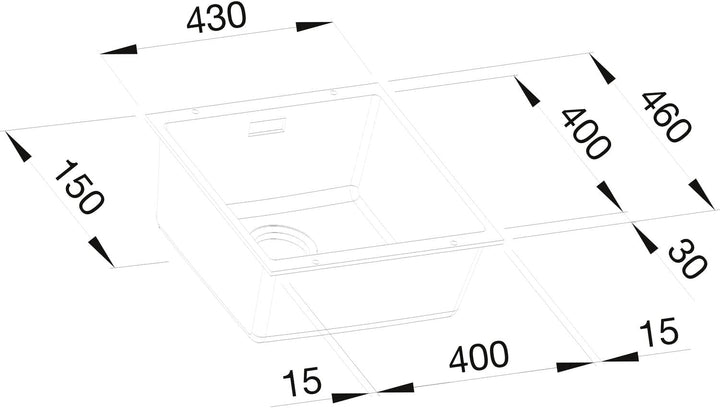 BLANCO SUBLINE 400-U | SILGRANIT anthrazit | Einbauart: Unterbau | ohne Ablauffernbedienung | 50er U