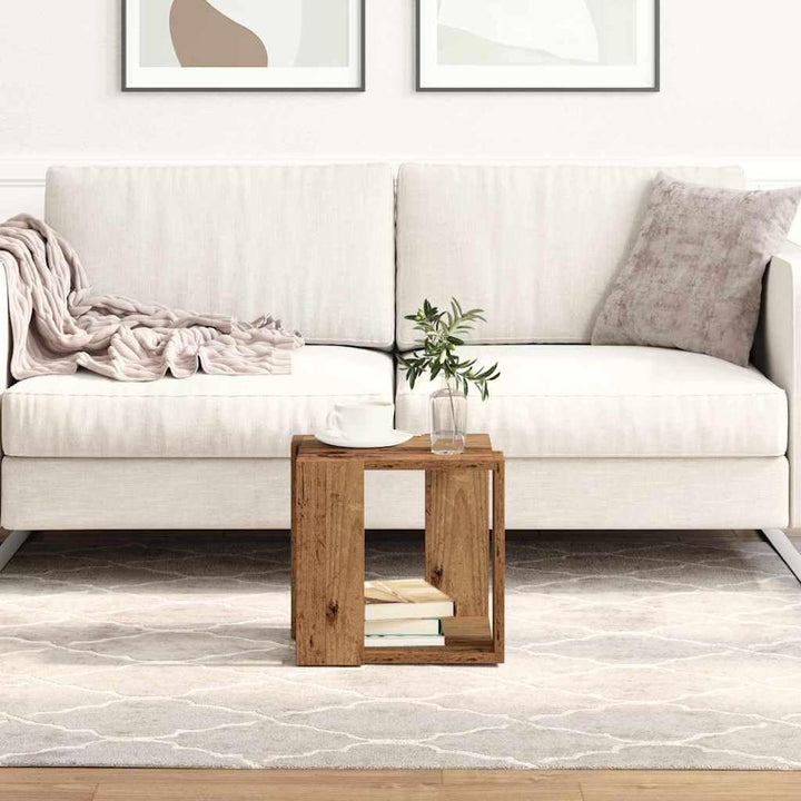 vidaXL Couchtisch Altholz 32 x 32 x 30 cm Holzwerkstoff, Stilvoller Couchtisch für das Wohnzimmer, m