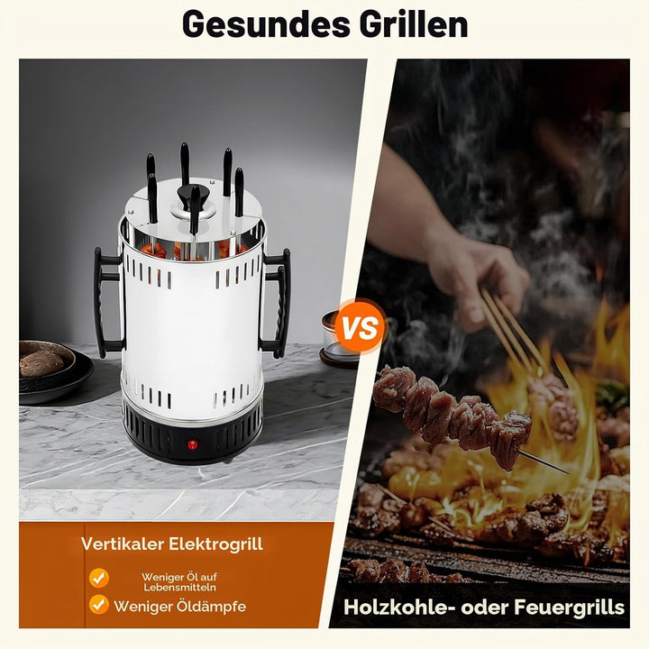 1000w Vertikaler Elektrogrill, 220-240V Edelstah Kebap Grill, 400-500℃ Elektrische Drehgrillmaschine
