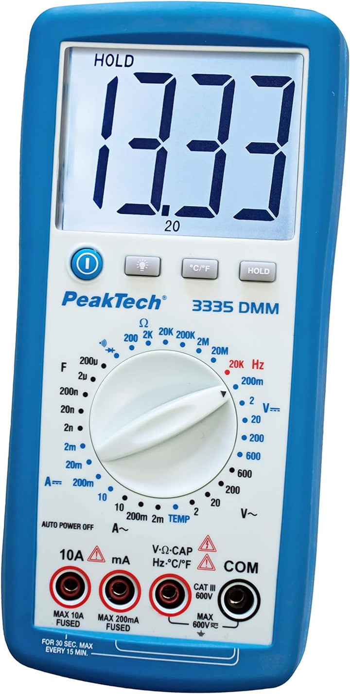 PeakTech Digitalmultimeter, 3 1/2 stellig Extra grosser LCD-Bildschirm - 2.000 Counts Single, Extra