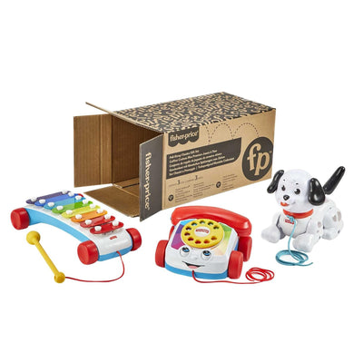 Fisher-Price GVF68 - Geschenkset mit klassischen Spielzeugen zum Ziehen, 3 Spielzeuge zum Ziehen, Ba