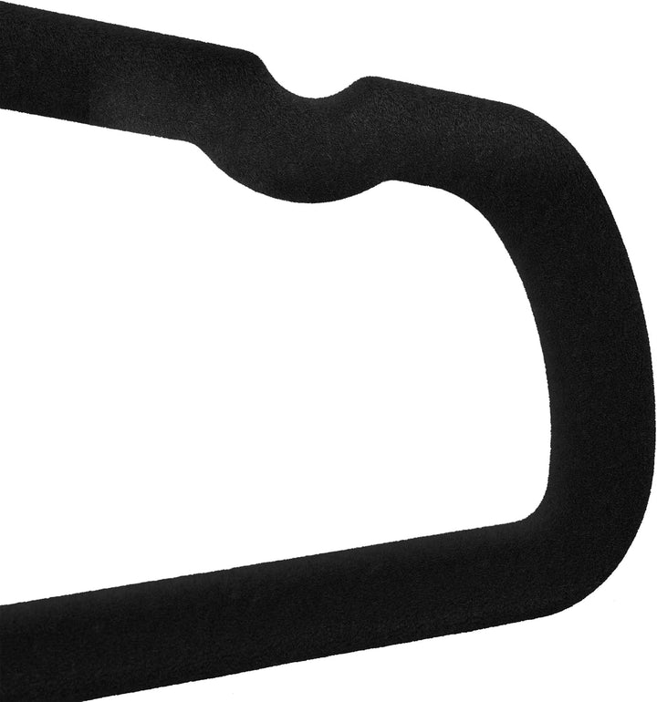 Relaxdays Kleiderbügel Samt, 50er Set, rutschfest, platzsparend, B: 42,5 cm, Hosensteg, Einkerbungen