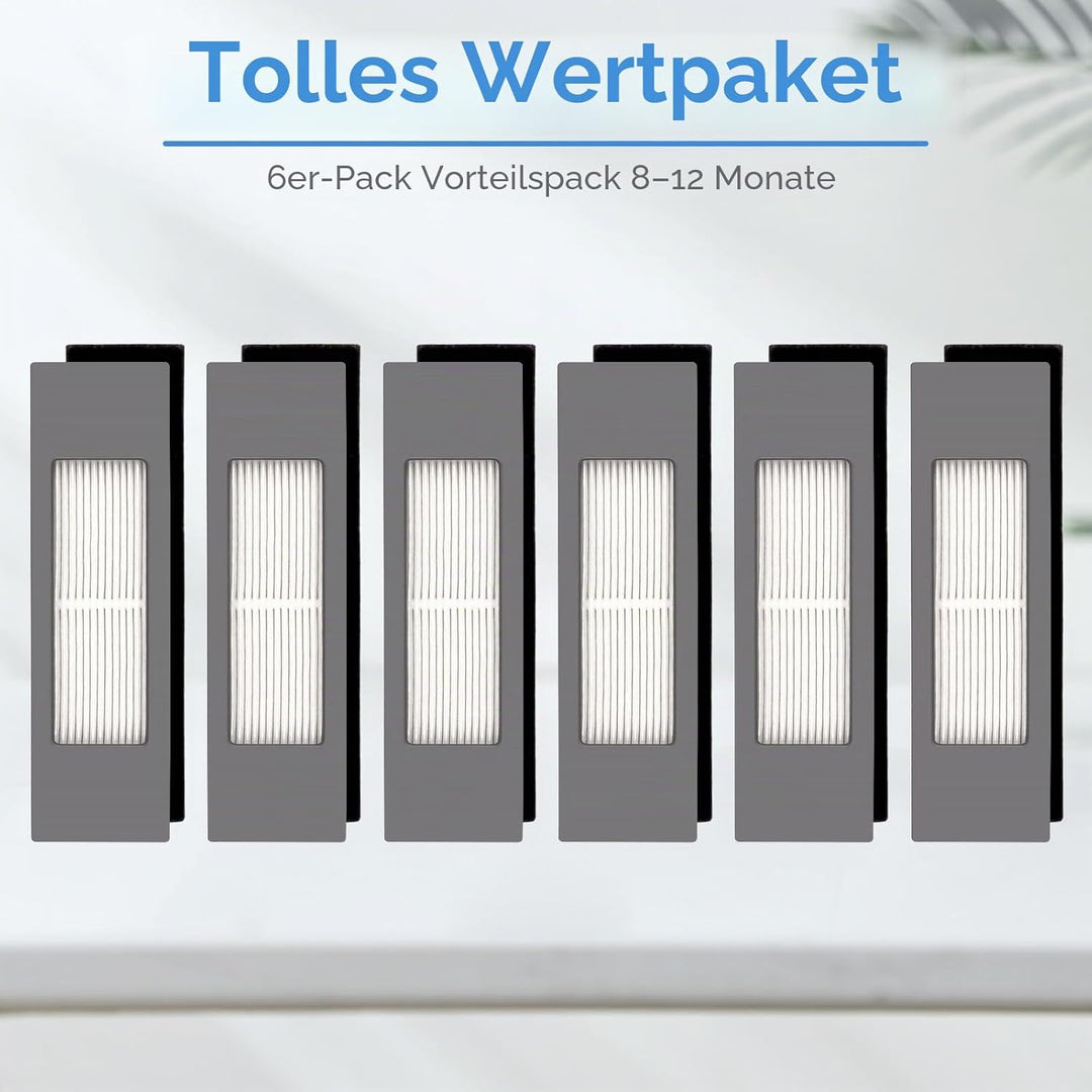 (6 Stück) HEPA Filter Compatible With Ecovacs DEEBOT OZMO N10 Plus T5 T8 T9 T8 AIVI Max 920 950 N5 N