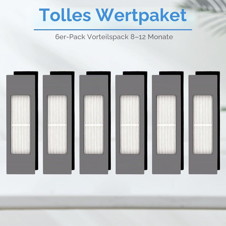 (6 Stück) HEPA Filter Compatible With Ecovacs DEEBOT OZMO N10 Plus T5 T8 T9 T8 AIVI Max 920 950 N5 N