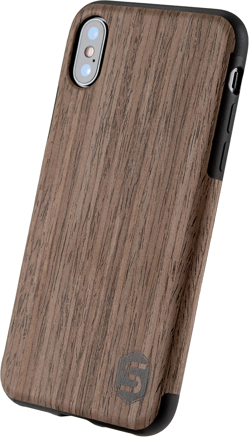 SEBASTIAN STURM Handyhülle "MAXI" | Hergestellt aus echtem Holz "Black Walnut" in einer TPU-Hülle |