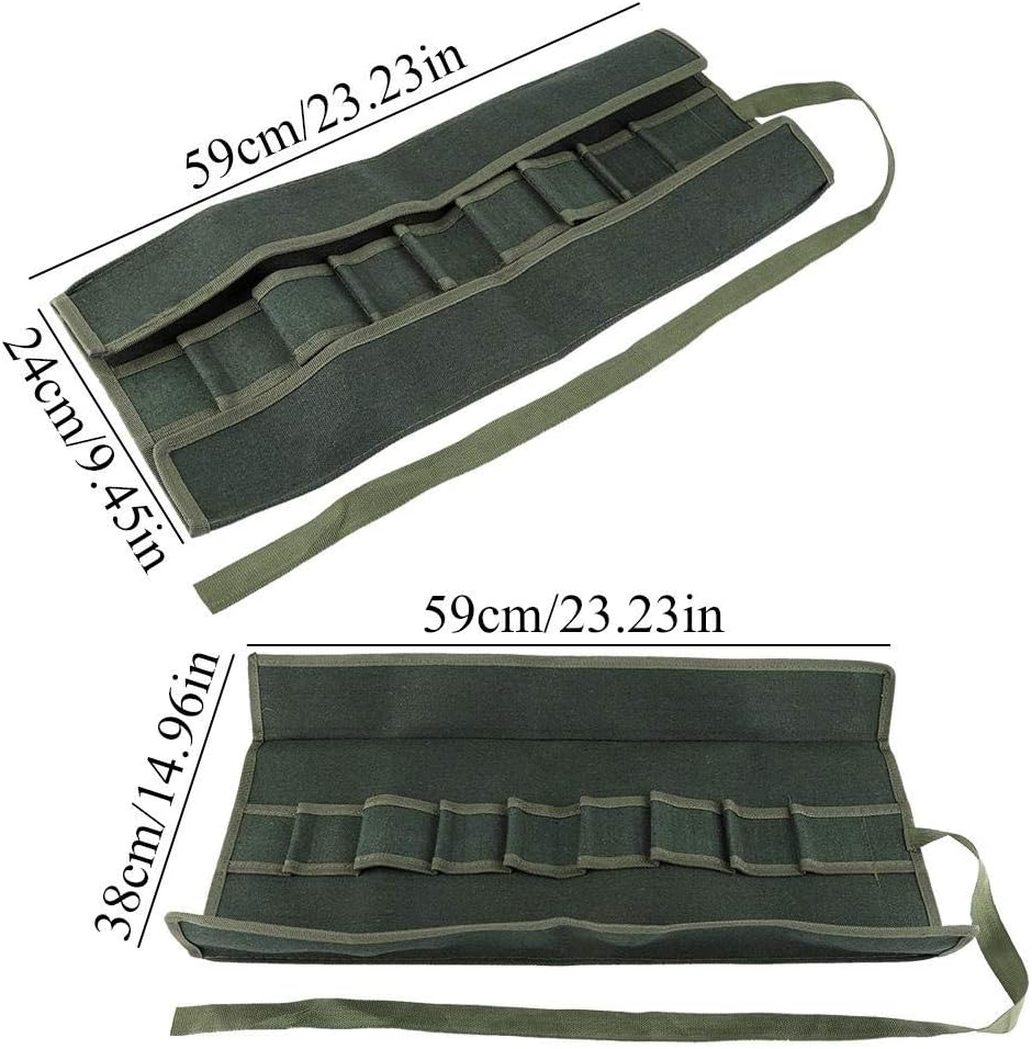 Cyrank Canvas Garden Tools Pouch, japanische Bonsai Tools Storage Package Roll Bag Canvas Tool Set C