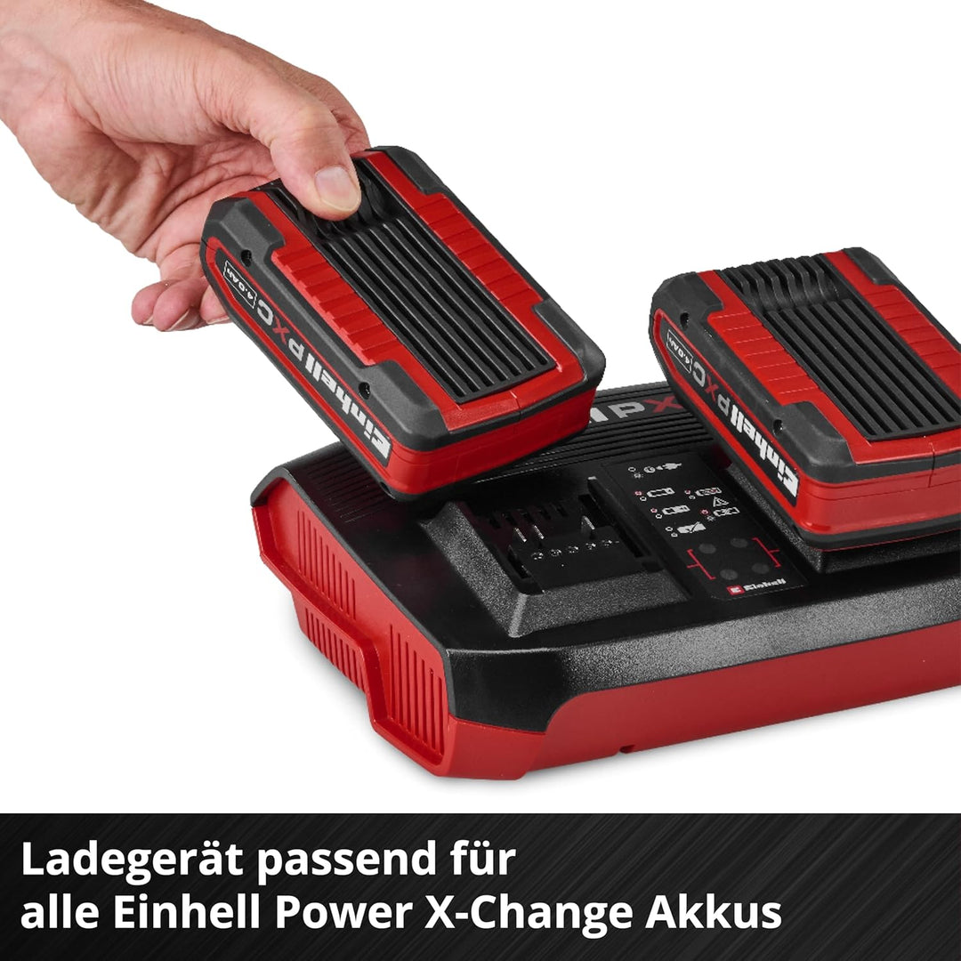 Original Einhell Ladegerät Power X-Twincharger 4A Power X-Change (18 V, gleichzeitiges Laden von 2x