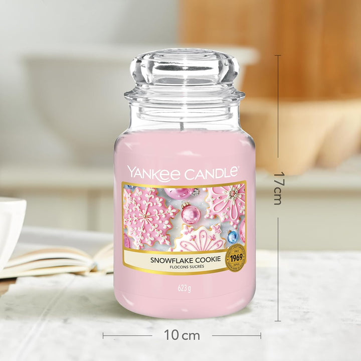 Yankee Candle Duftkerze im Glas (gross) | Snowflake Cookie | Brenndauer bis zu 150 Stunden Snowflake