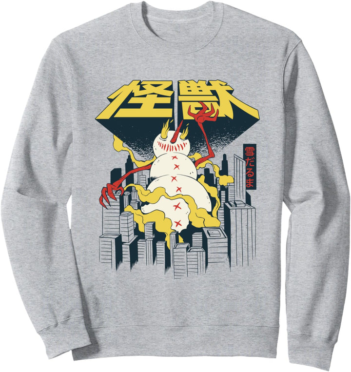 Kaiju Anime Riesenschneemann mit japanischen Buchstaben Sweatshirt