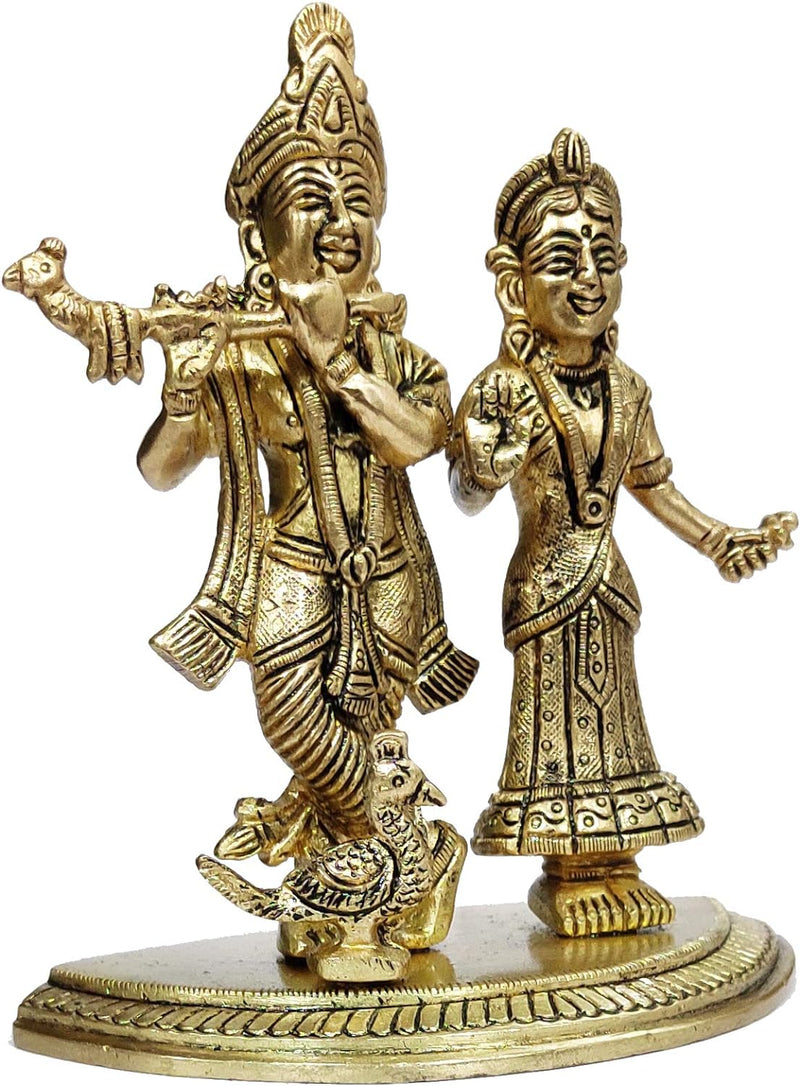 Purpledip Messing-Statue Radha Krishna in Raas Leela Pure Divine Dance Of Love (12100)