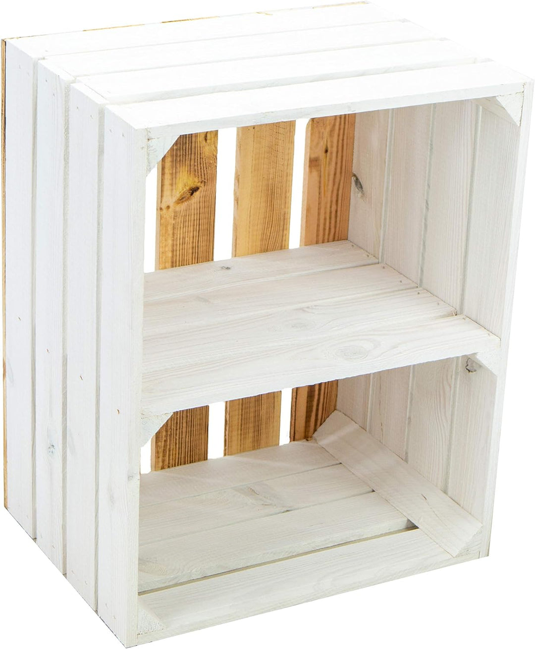 4er set massive Obstkiste Apfelkiste Weinkiste aus dem Alten Land +++ 50 x 40 x 30 cm (WEISS GEFL. B