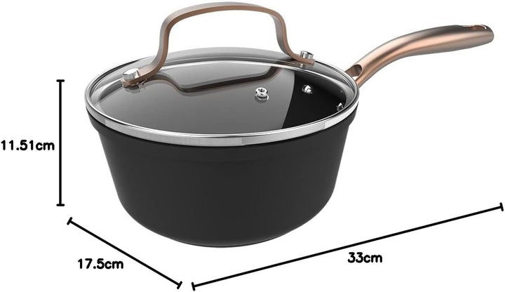 Cecotec Polka Fantasy 16 Goldener Topf. Durchmesser 16 cm, Fassungsvermögen 1,3 l, Geschmiedetes Alu