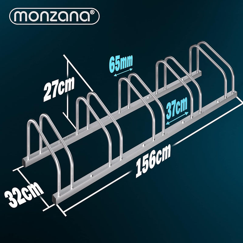 Monzana Fahrradständer für 5 Fahrräder 35-60 mm Reifenbreite Mehrfachständer Aufstellständer Radstän