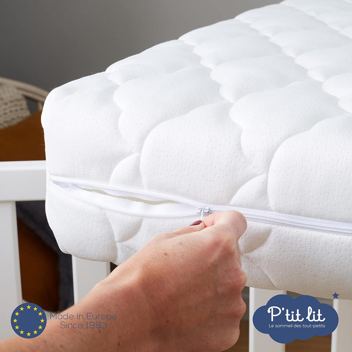 P'tit Lit - Babymatratze aus Bambus - 70x140 cm - Weiche und saugfähige Viskose - Ohne chemische Beh