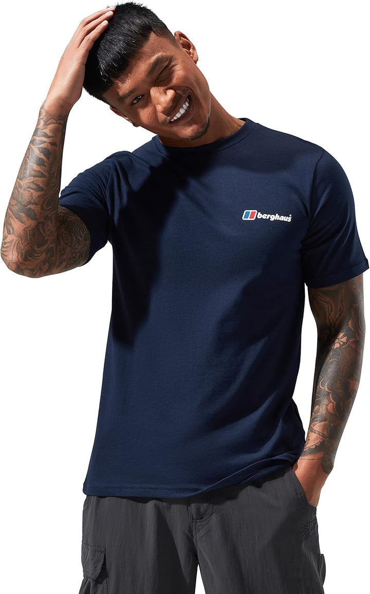 Organic T-Shirt mit klassischem Logo auf Vorder- und Rückseite L Dark Blau, L Dark Blau