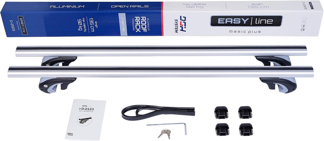 Kompletter Aluminium-Dachträger Relingträger Easy Line Basic Plus 135 cm für Volkswagen Sharan II MP
