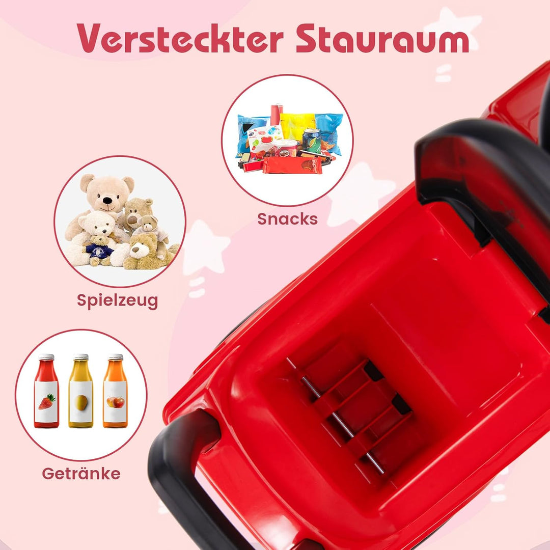 GOPLUS Kinder Rutschauto, Mercedes Benz Feuerwehrau mit Musik, Hupe & Straum unter dem Sitzen, Feuer