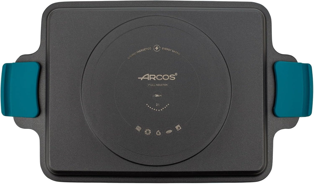 Arcos Serie Thera | Antihaft-Grillpfanne 34x26 cm | Aluminiumguss | Geeignet für jede Küche | Ergono