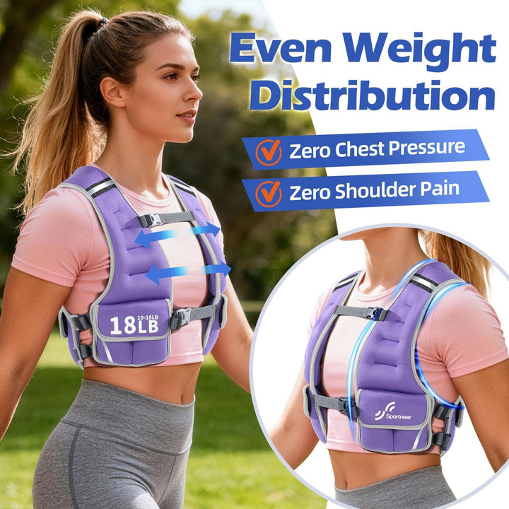 Sportneer Verstellbare Gewichtsweste für Damen Laufweste, 2,7-4,5kg/ 4,5-8,16kg Gewichtsweste für Kr