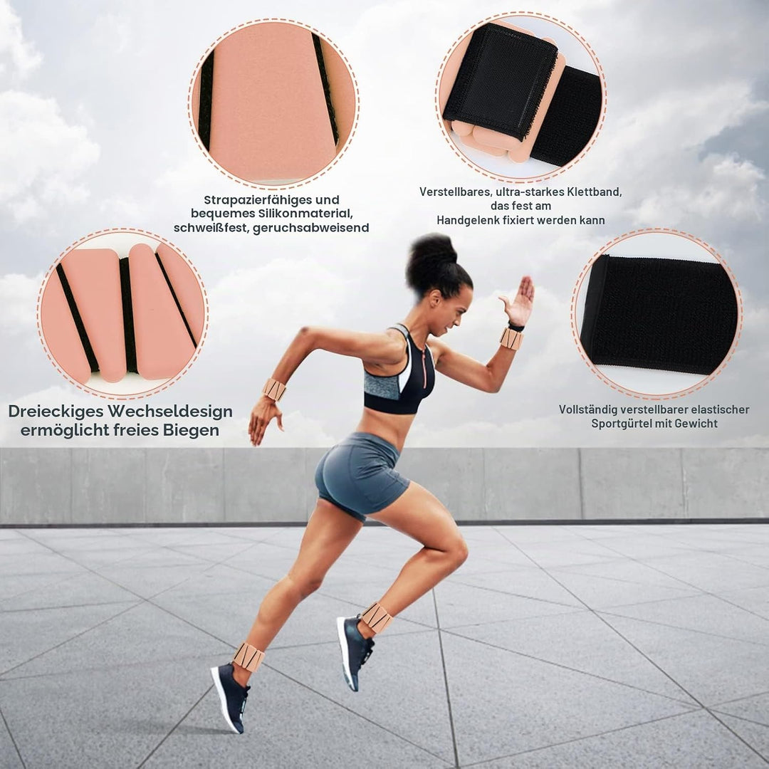 Handgelenkgewichte 2er Set, verstellbare Silikon-Workout-Gewichte für Frauen und Männer, tragbare Kn
