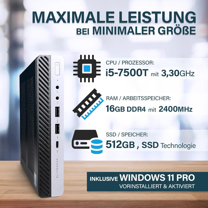 🆄🅽🆂🅴🆁 𝗧𝗜𝗣𝗣: Schneller НР Mini PC mit Intel i5 - Desktop Computer + Rechner für Büro & Office mit 3,5