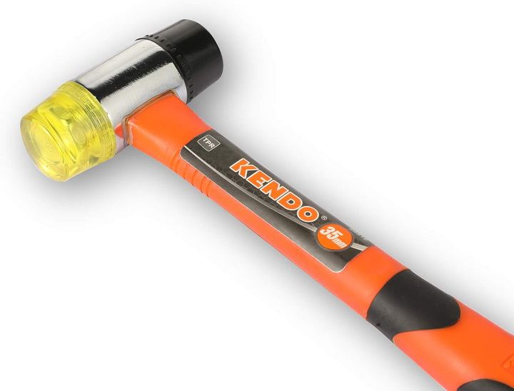 KENDO Schonhammer rückschlagfrei – Kopf-Durchmesser (Ø): 35 mm – Gewicht: 390g – Kunststoffhammer mi