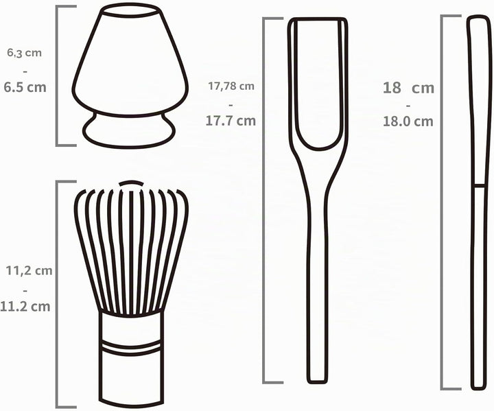 TEANAGOO Matcha Set| MatchaBesen| matcha zubehör,Matcha Schneebesen (Chasen), Bambusschaufel (Chasha