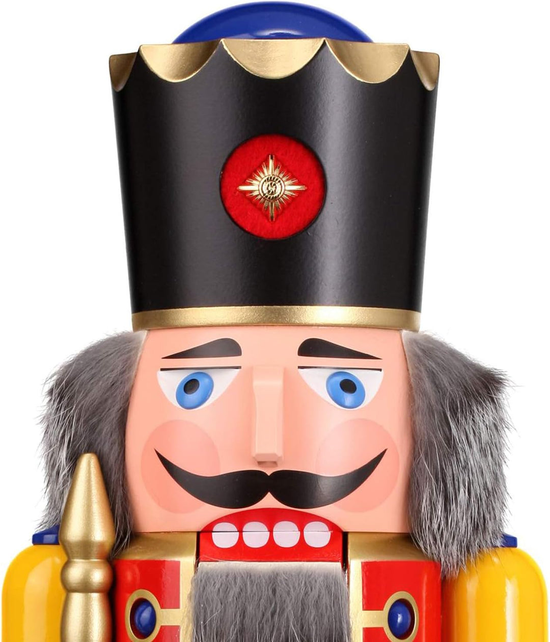 Seiffener Volkskunst Nussknacker Holzfigur Holz König Figur Höhe 50 cm gross (rot), Rot