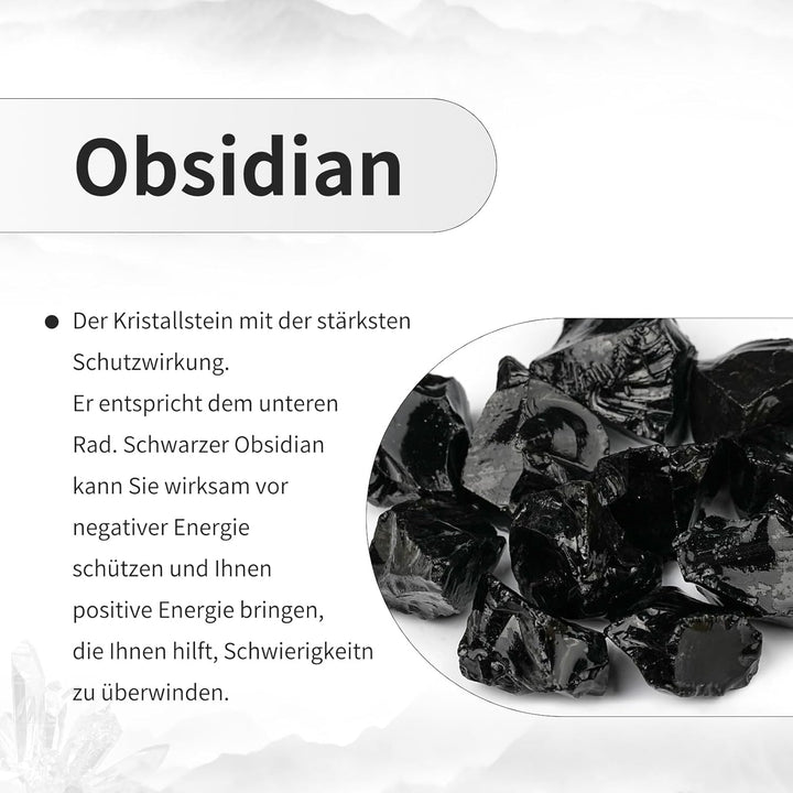 KYEYGWO Obsidian Kristall Polyedrische Würfel Set, 7pcs Reiki Heilung Stein Polyedrischer Spielwürfe