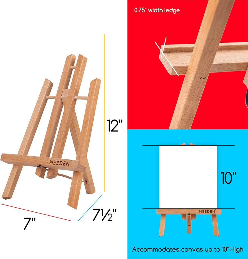 MEEDEN 12 Stück Tischstaffelei Holz, 30 cm Display Staffeleien, Kinder Staffelei Tisch, Bild Ständer