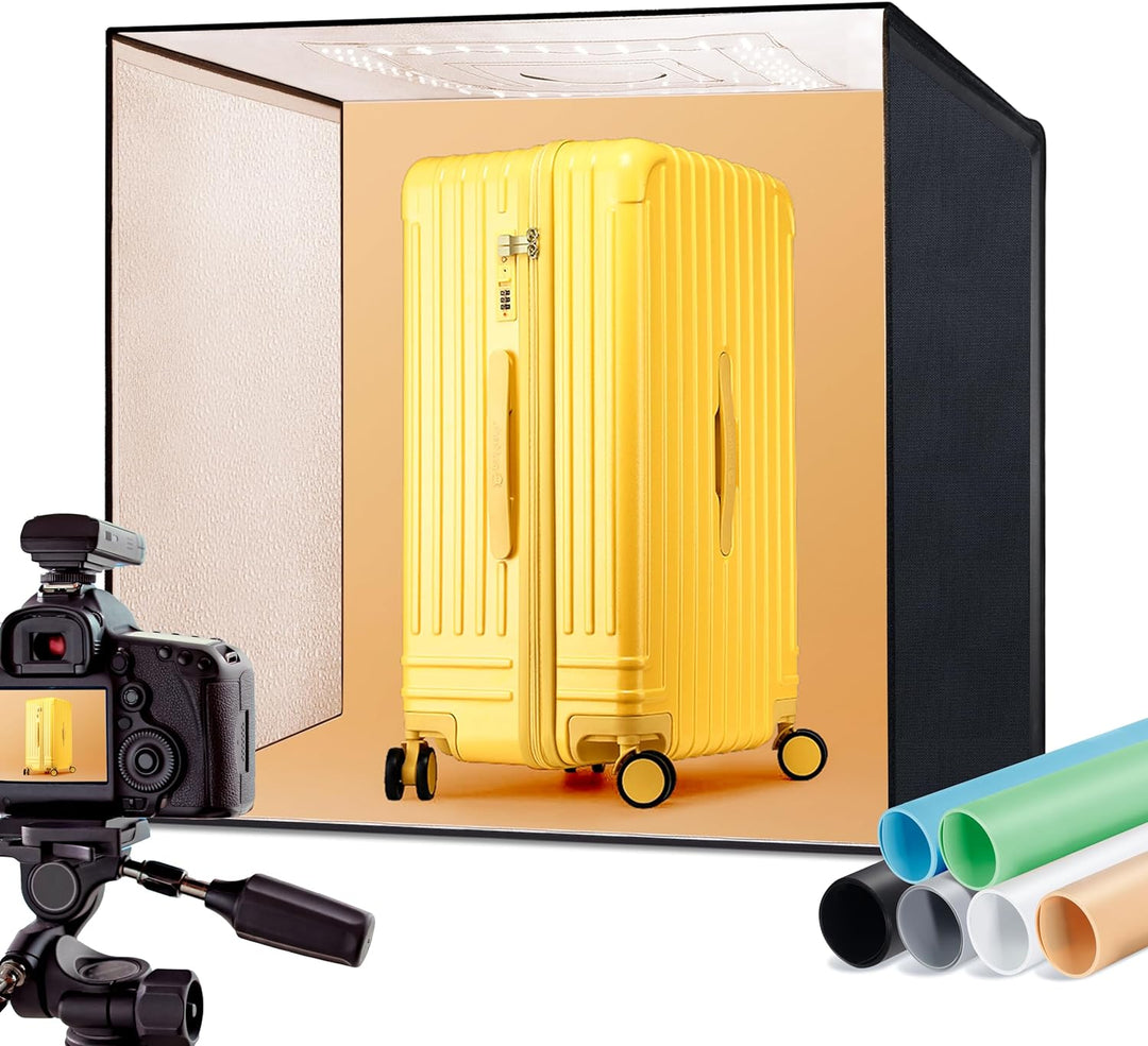 RALENO® Fotostudio Set 63 x 57 x 57 cm professionelle superhelle Fotobox mit 65 W / 5500 K / 92 CRI