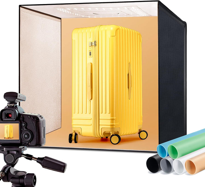 RALENO® Fotostudio Set 63 x 57 x 57 cm professionelle superhelle Fotobox mit 65 W / 5500 K / 92 CRI