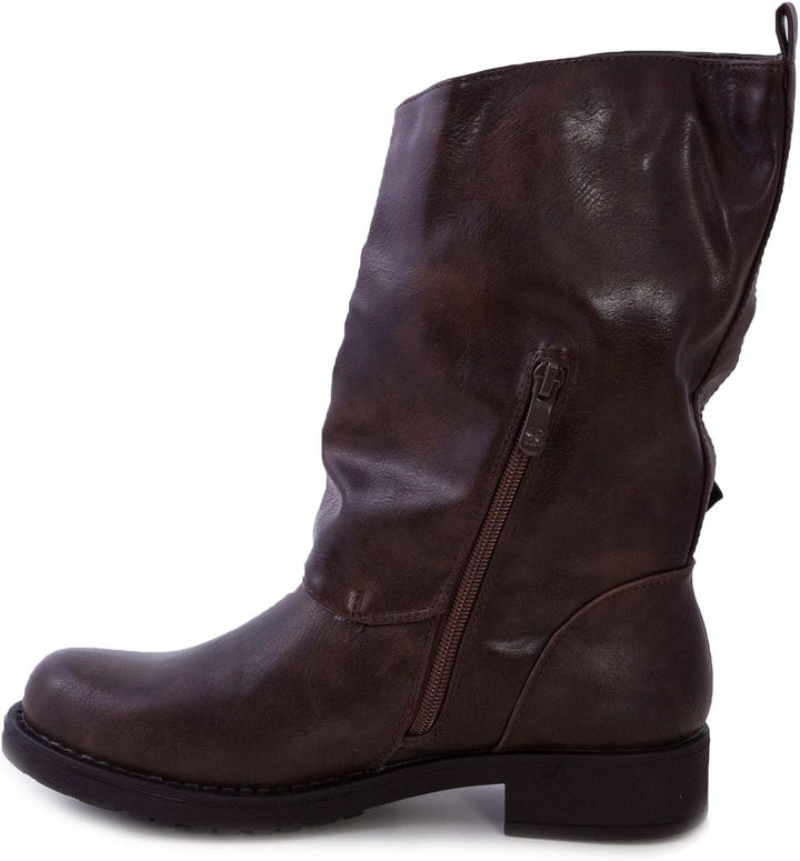 Toocool - Stiefel, Damen, niedrig, Biker, Stiefel, Stiefel, Schnallen Amphibien SA9907 41 EU Braun,