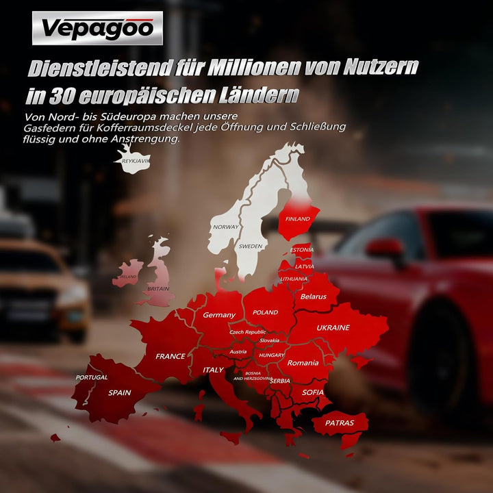 Vepagoo Heckklappendämpfer für Fabia 1 6Y2 Alle Motoren Schrägheck 1999-2008 Fabia 1 Combi 6Y5 Alle
