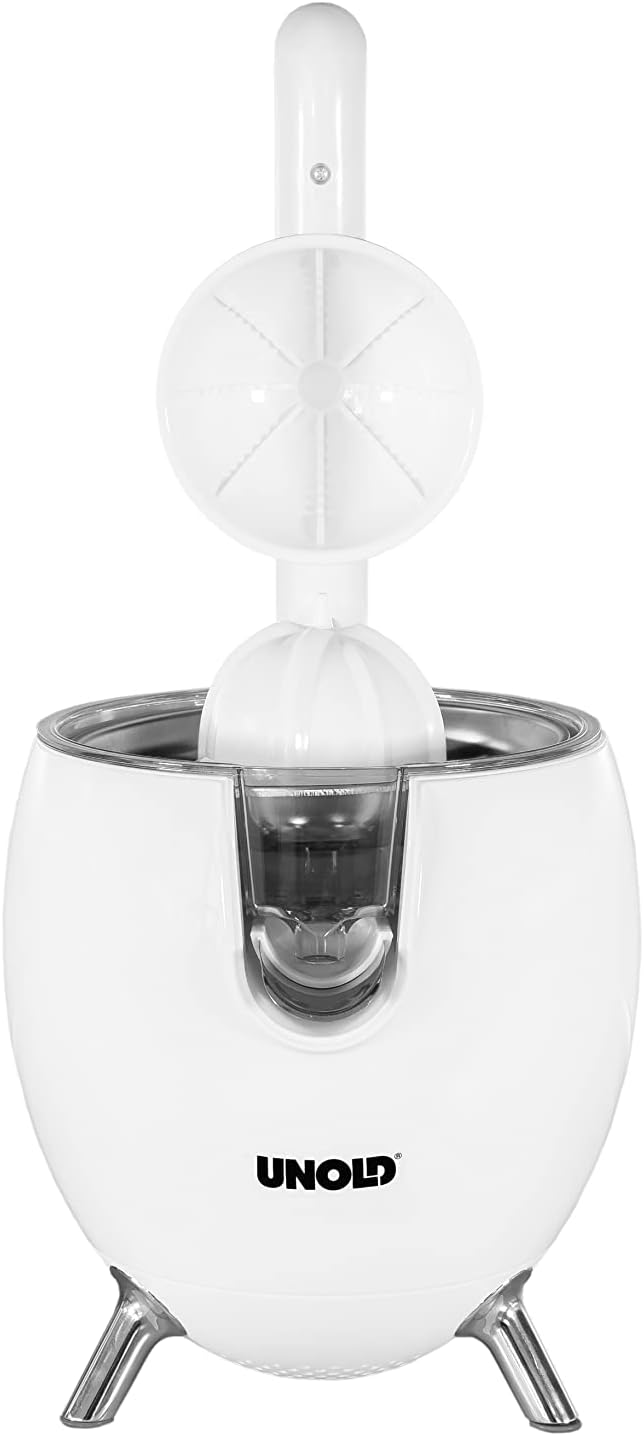 UNOLD 78130 ZITRUSPRESSE Power Juicy White für grosse und kleine Zitrusfrüchte, 300W Motor für perfe