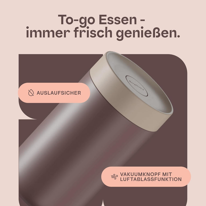 Berghoff Home Thermobehälter für Essen – 0,75L – Edelstahl Warmhaltebehälter – Thermobecher für Getr