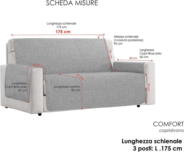 Italian Bed Linen Comfortable Sofa Blanket, dunkelgrau, 3 Plätze 3 Plätze Dunkelgrau, 3 Plätze Dunke