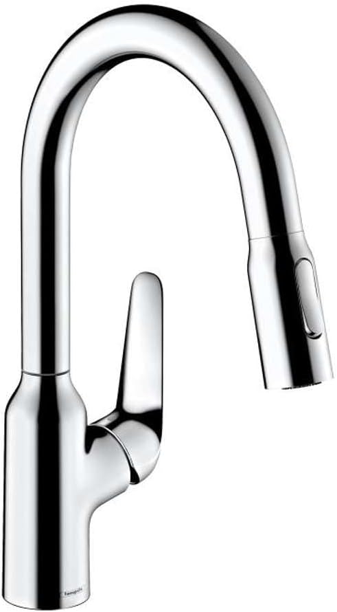 hansgrohe Küchenarmatur (Wasserhahn Küche 360° schwenkbar, ausziehbare Brause mit 2 Strahlarten, hoh
