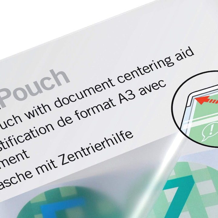 GBC Laminierfolien A3 250 mic, Extra starke und robuste Laminiertaschen im 50er Pack, Glänzend, Tran