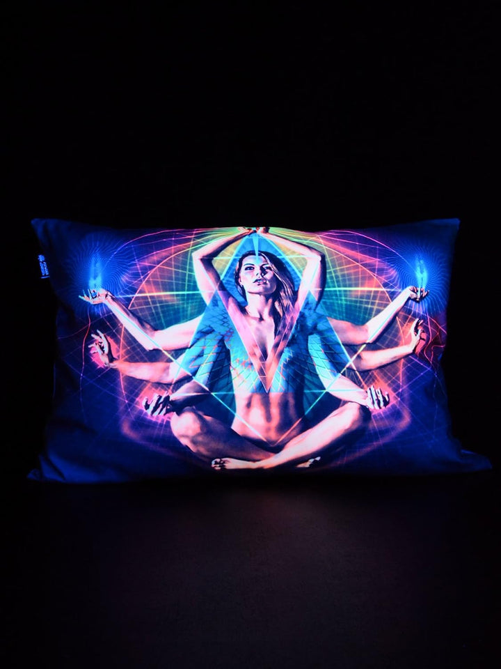 PSYWORK Schwarzlicht Kissen Neon Resonance, 70x90cm